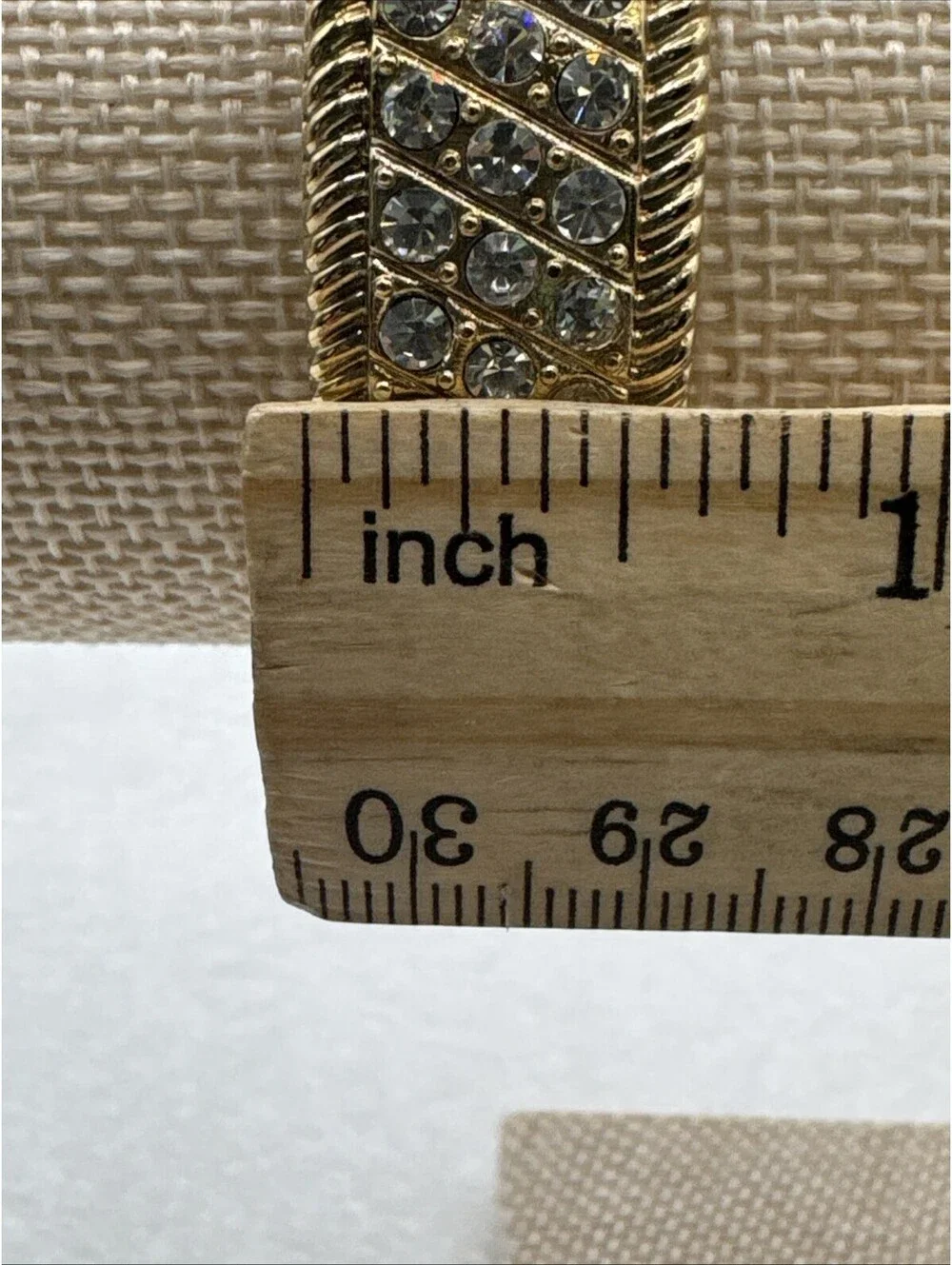 Vintage Pedre Gold Tone Bangle Watch Studded With Rhinestones New Battery W/Box